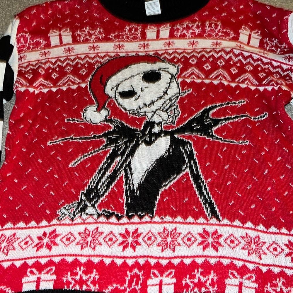 Jack Skellington Halloween Christmas Sweater - Picture 3 of 4